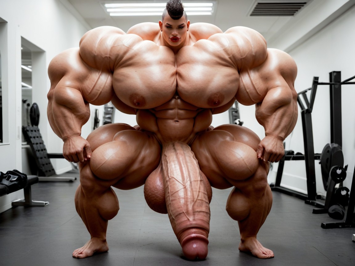 Hyper Absurdly Oversized Gigantic Massive Muscle, Hyper Gigantic Muscle Growth, Penis Bigger Than Body Shemale AI Porn