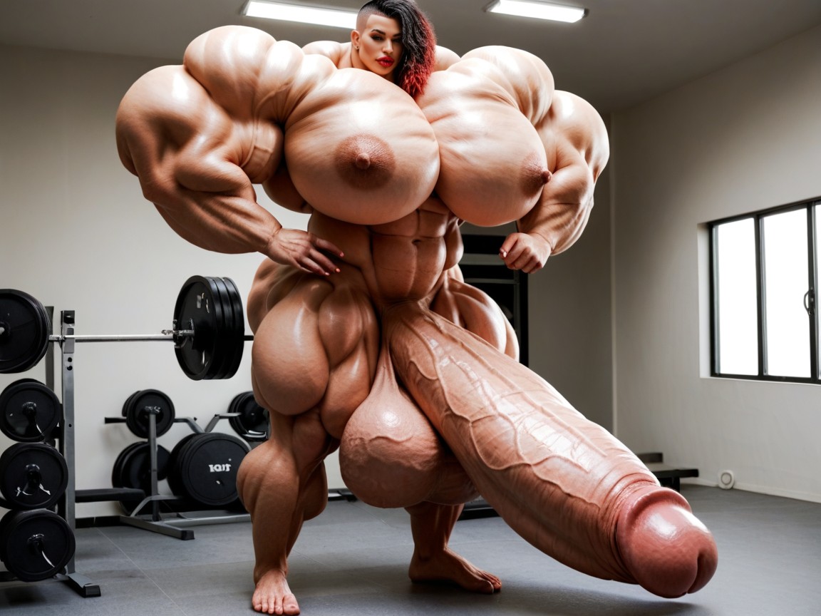 Hyper Absurdly Oversized Gigantic Massive Muscle, Hyper Gigantic Penis, Hyper Absurdly Gigantic Massive Muscle Shemale AI Porn
