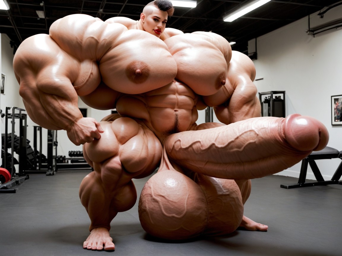 Hyper Absurdly Oversized Muscle, Penis Bigger Than Body, 25+ Shemale AI Porn
