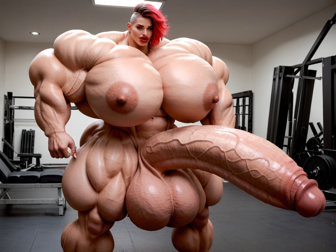 Hyper Gigantic Growth, Hyper Gigantic Muscle Growth, Naked Shemale AI Porn
