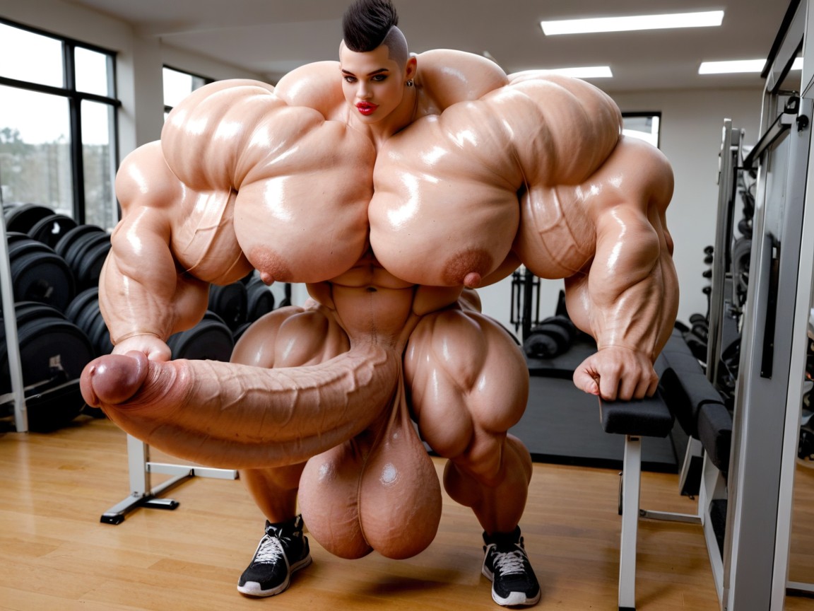 Penis Is Just Way Too Gigantic, Hdr, Hyper Gigantic Growing Shemale AI Porn