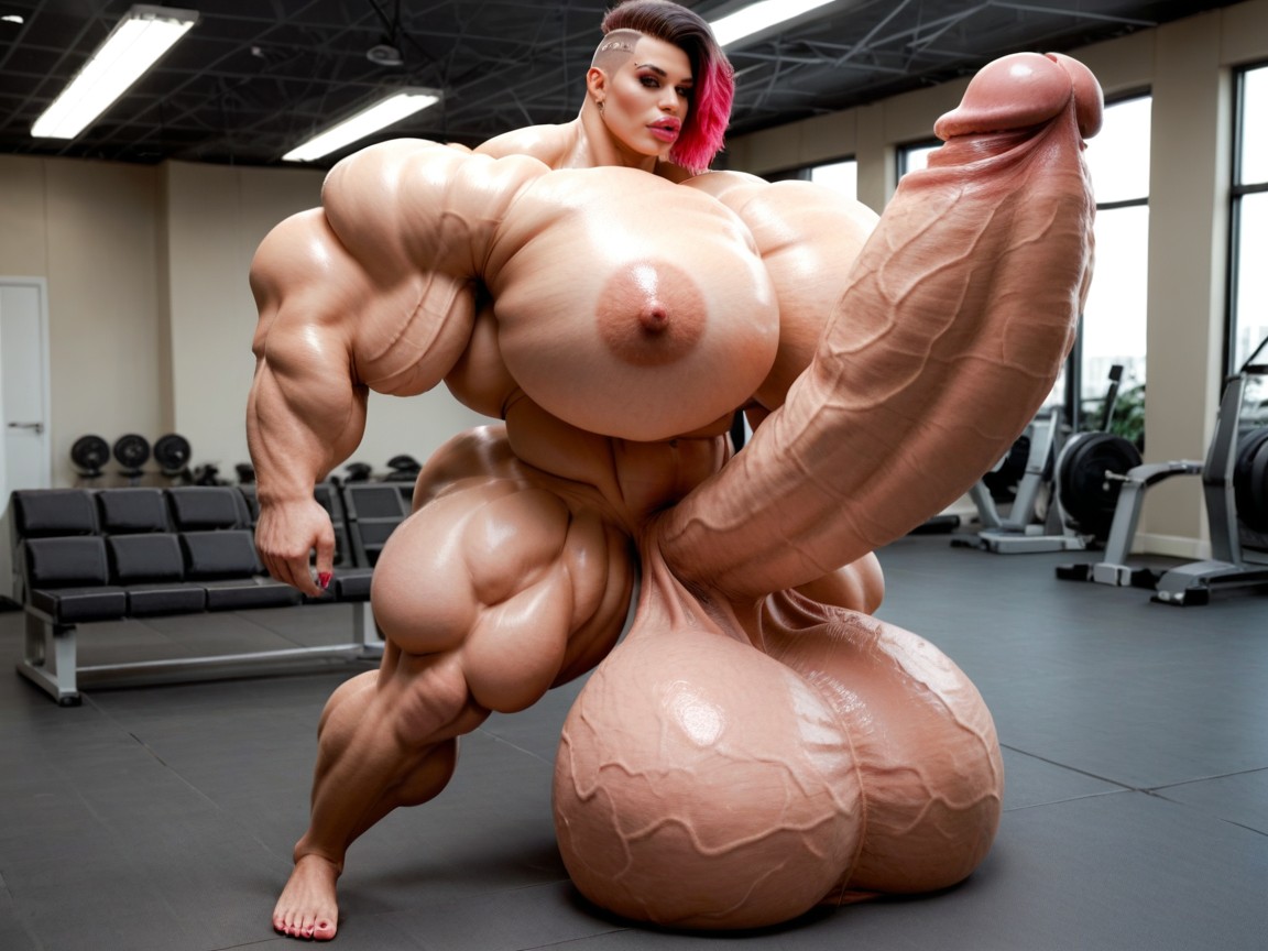 Hyper Gigantic Penis, Penis Is Just Way Too Gigantic, Penis Bigger Than Body Shemale AI Porn