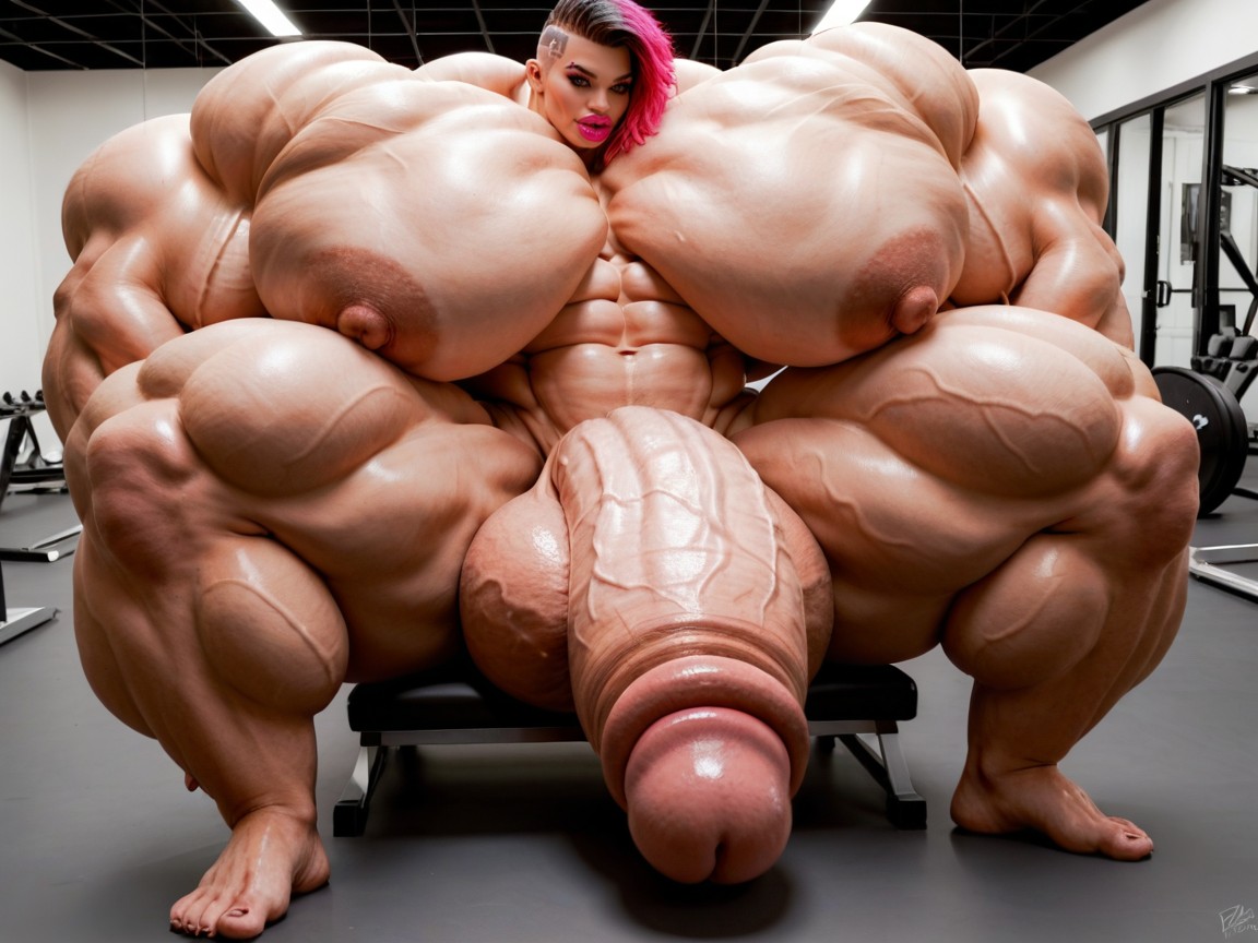 Hdr, Hyper Absurdly Oversized Penis, Penis The Size Of The Gym Shemale AI Porn