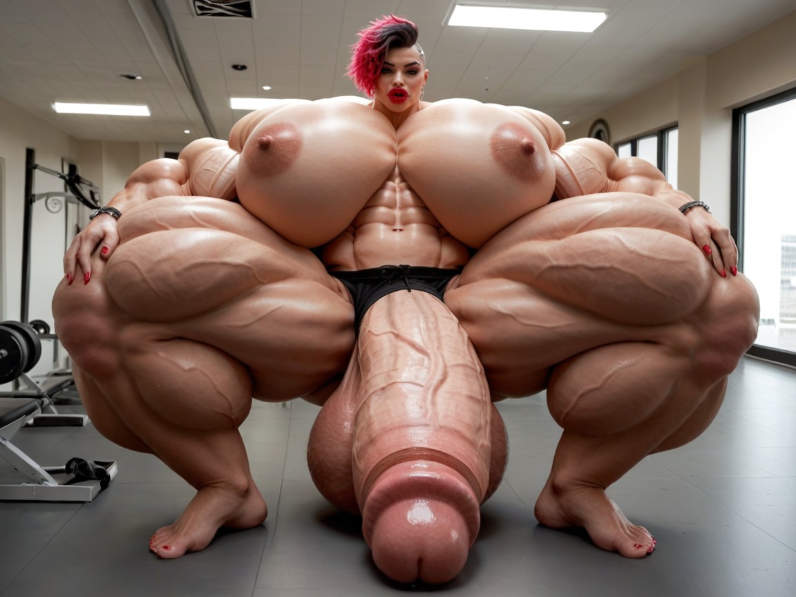 Hyper Absurdly Gigantic Massive Muscle, Hyper Gigantic Abs, Hyper Absurdly Oversized Gigantic Massive Muscle Shemale AI Porn