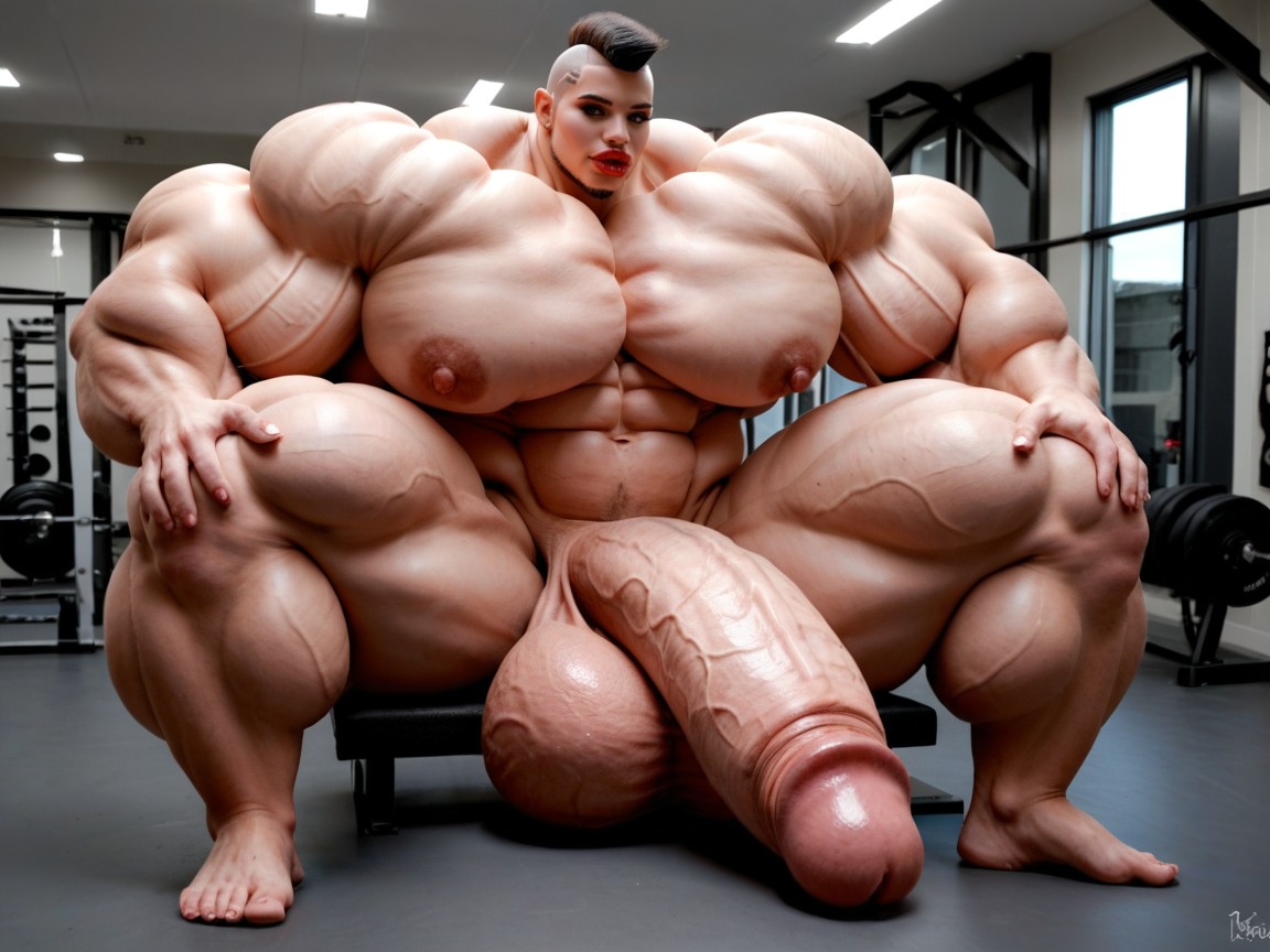 Hyper Absurdly Oversized Penis, Hyper Gigantic Growing, Penis Gigantic Then Torso Shemale AI Porn