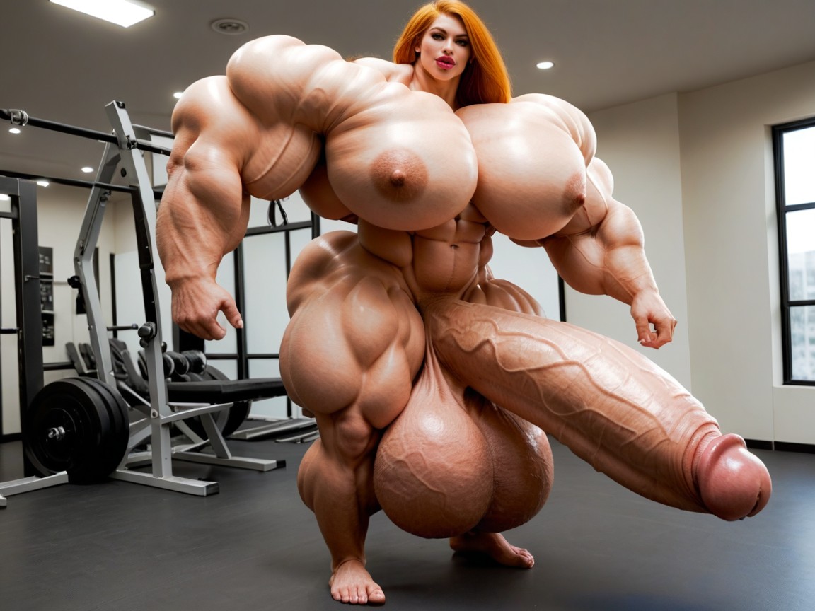 Hyper Gigantic Muscle Hips, Hyper Absurdly Oversized Muscle, Hyper Absurdly Oversized Gigantic Massive Muscle Shemale AI Porn