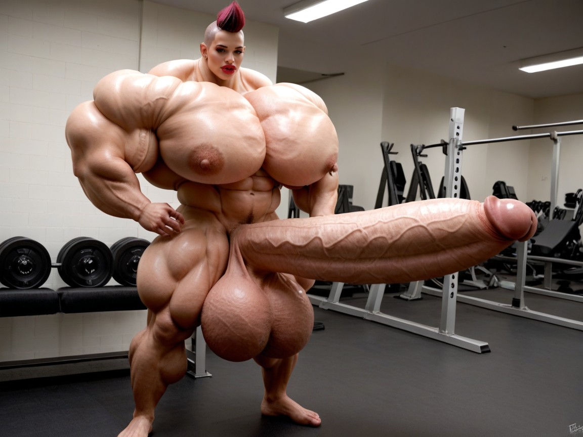 Hyper Absurdly Gigantic Balls, Hyper Gigantic Biceps, Hdr Shemale AI Porn