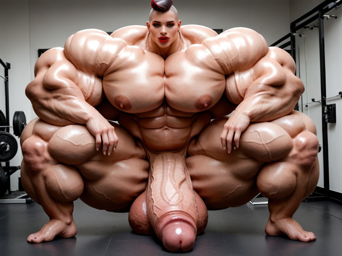 Hyper Swollen Bimbo Lips, Penis The Size Of The Gym, Hyper Gigantic Massive Balls Porno IA transsexuelle