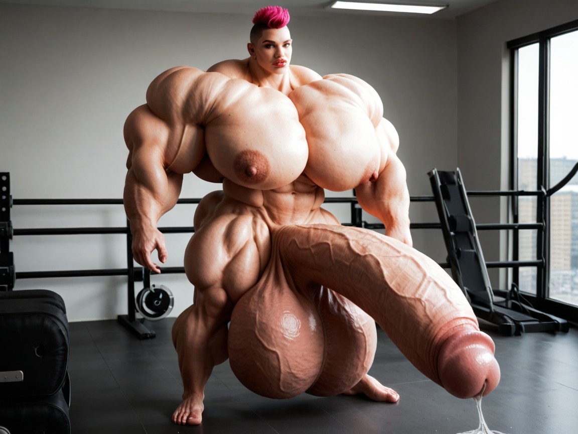 Hyper Gigantic Massive Balls, Penis Is Just Way Too Gigantic, Hyper Absurdly Oversized Gigantic Girthy Penis Porno IA transsexuelle