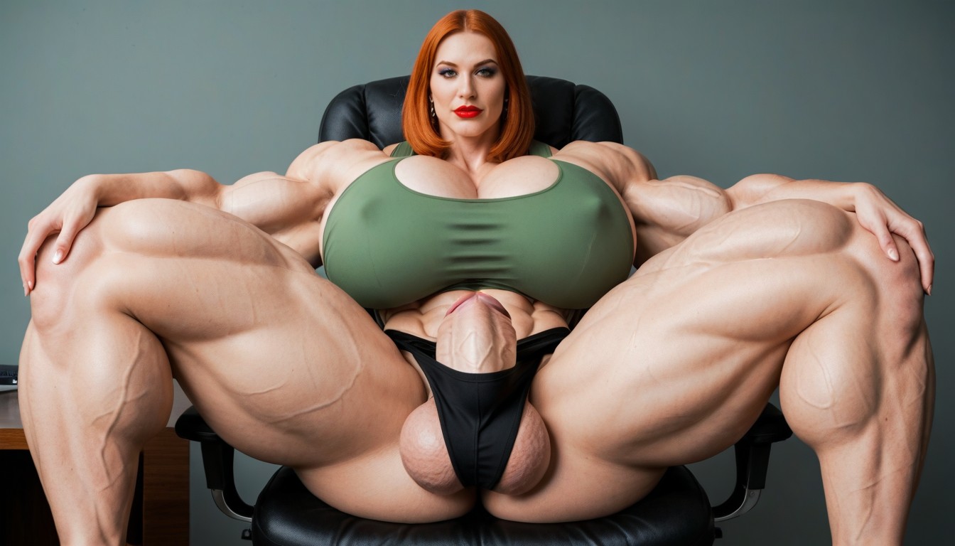 Giant Body, Red Lipstick, Washboard Abs Shemale AI Porn