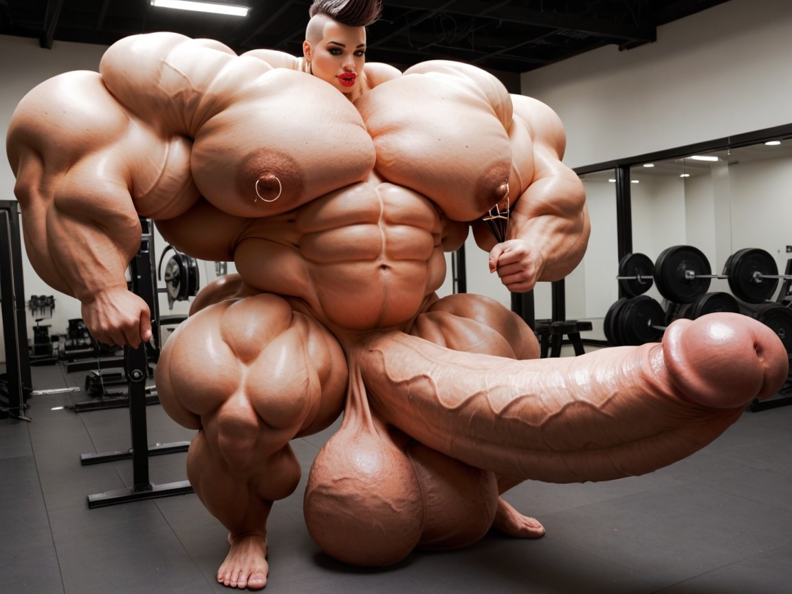 Naked, Hyper Gigantic Balls, Hdr Shemale AI Porn