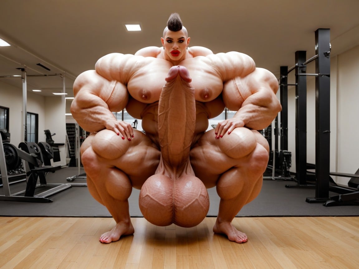 Penis Gigantic Then Torso, 25+, Extremely Muscular Shemale AI Porn