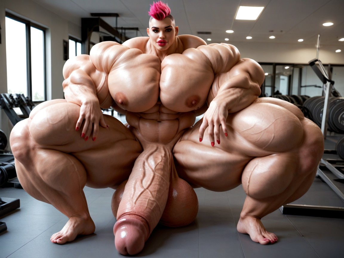Hyper Long Penis, Penis Is Just Way Too Gigantic, Penis The Size Of The Gym Shemale AI Porn