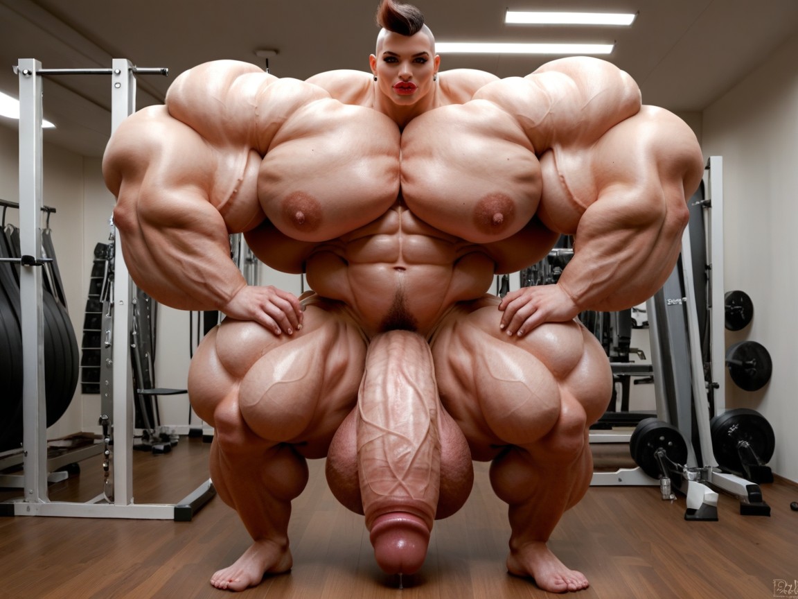 Hyper Gigantic Growth, Balls Are Just Too Gigantic, Naked Shemale AI Porn