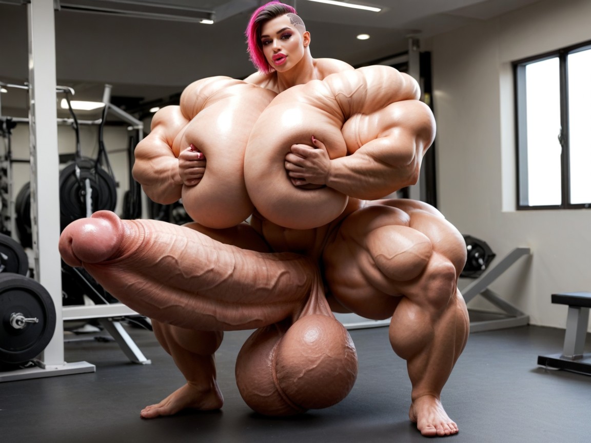 Hyper Absurdly Oversized Gigantic Girthy Penis, Hyper Absurdly Oversized Penis, Hyper Gigantic Massive Penis Shemale AI Porn