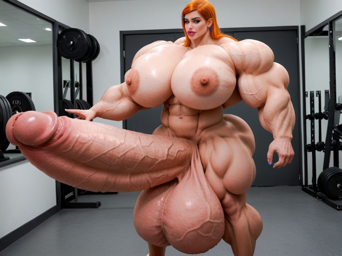 Hyper Absurdly Gigantic Balls, Hyper Gigantic Massive Balls, Hyper Gigantic Muscle Growth Shemale AI Porn