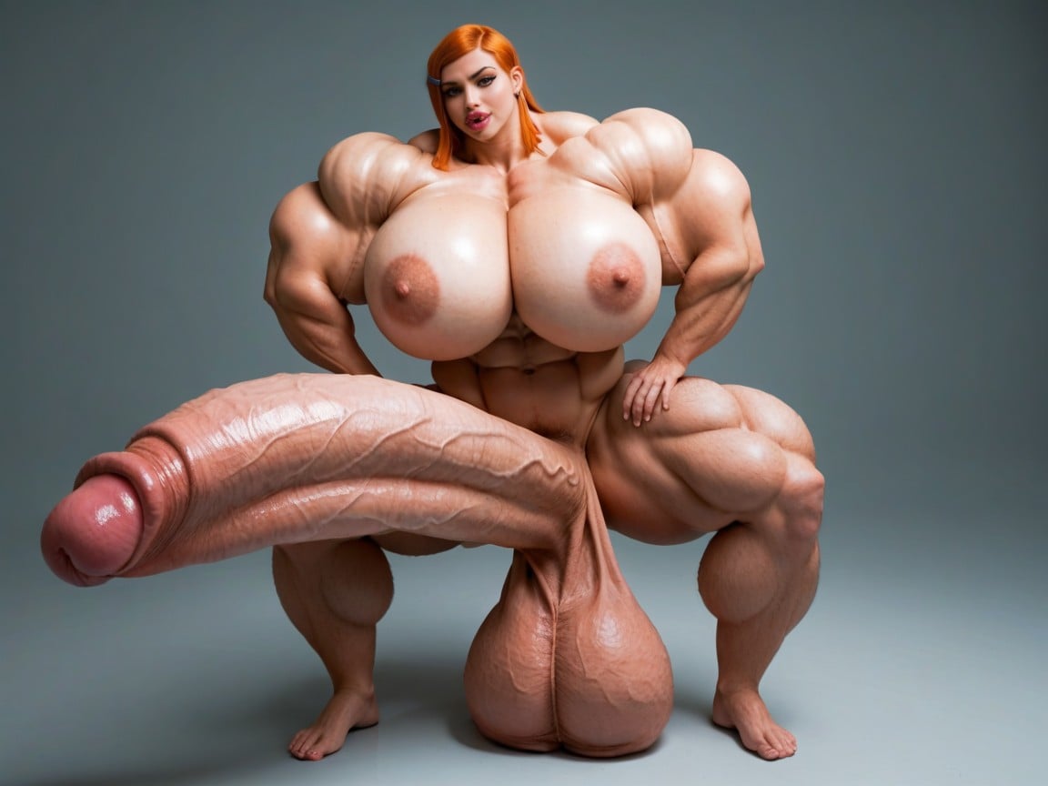 Hyper Absurdly Gigantic Massive Muscle, Hyper Gigantic Massive Penis, 25+ Shemale AI Porn