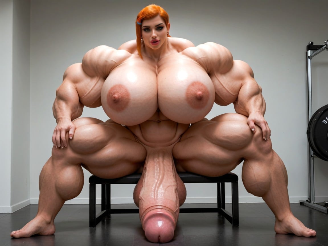 Hyper Absurdly Gigantic Balls, Hyper Absurdly Oversized Penis, Hyper Swollen Bimbo Lips Shemale AI Porn