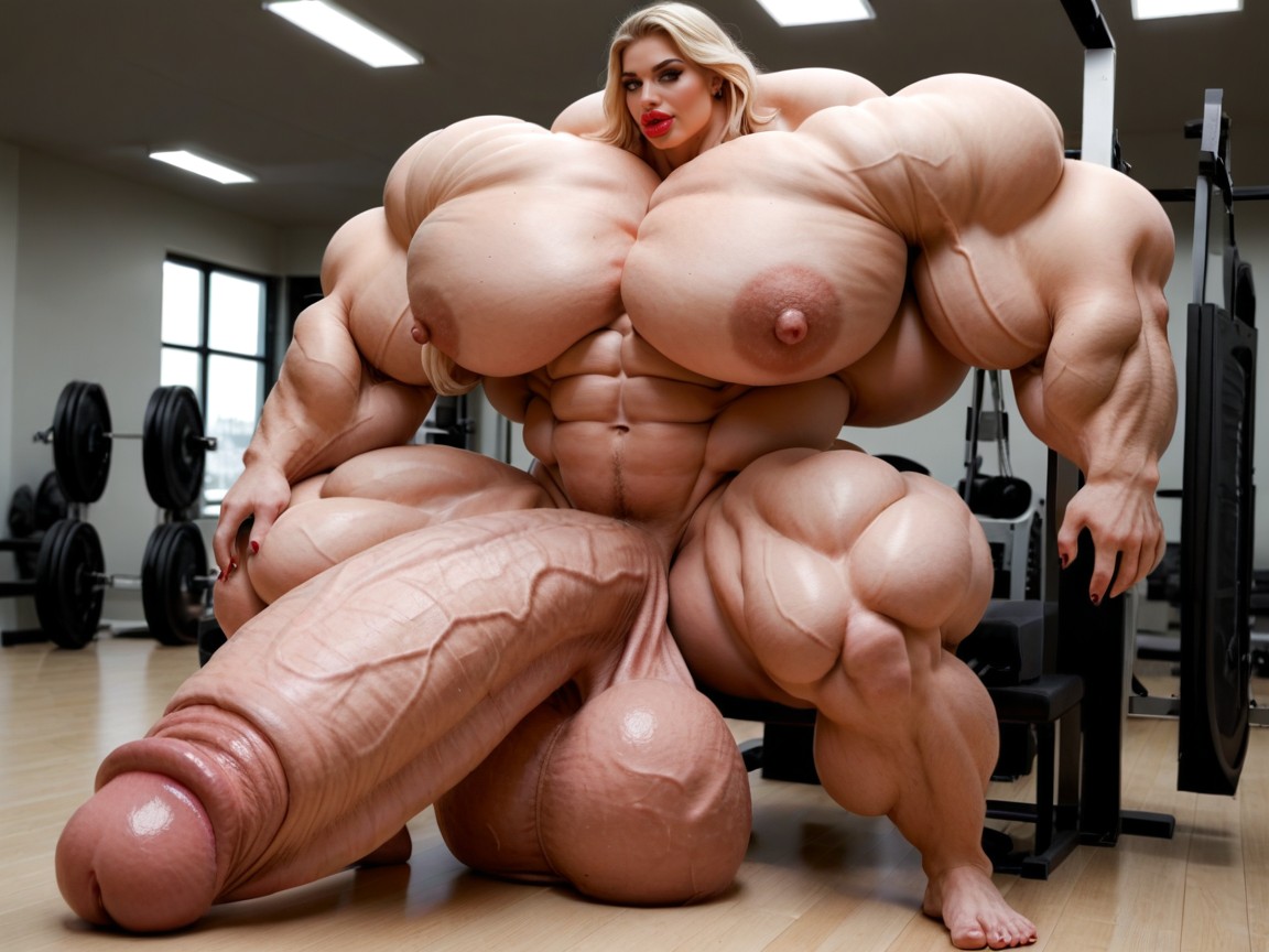 Gorgeous Face, Hyper Gigantic Growth, Hyper Gigantic Muscle Growth Shemale AI Porn