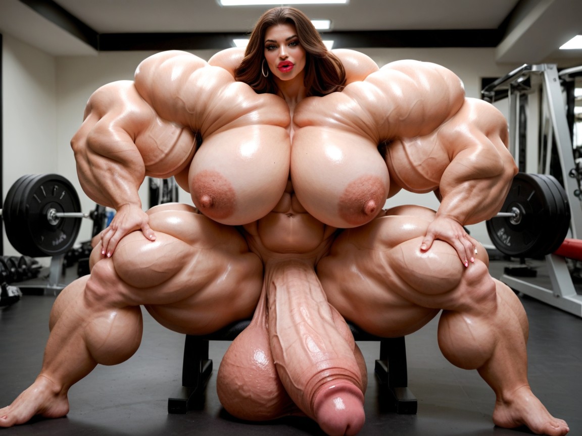 Hyper Absurdly Gigantic Massive Muscle, Penis The Size Of The Gym, Hyper Gigantic Abs Shemale AI Porn