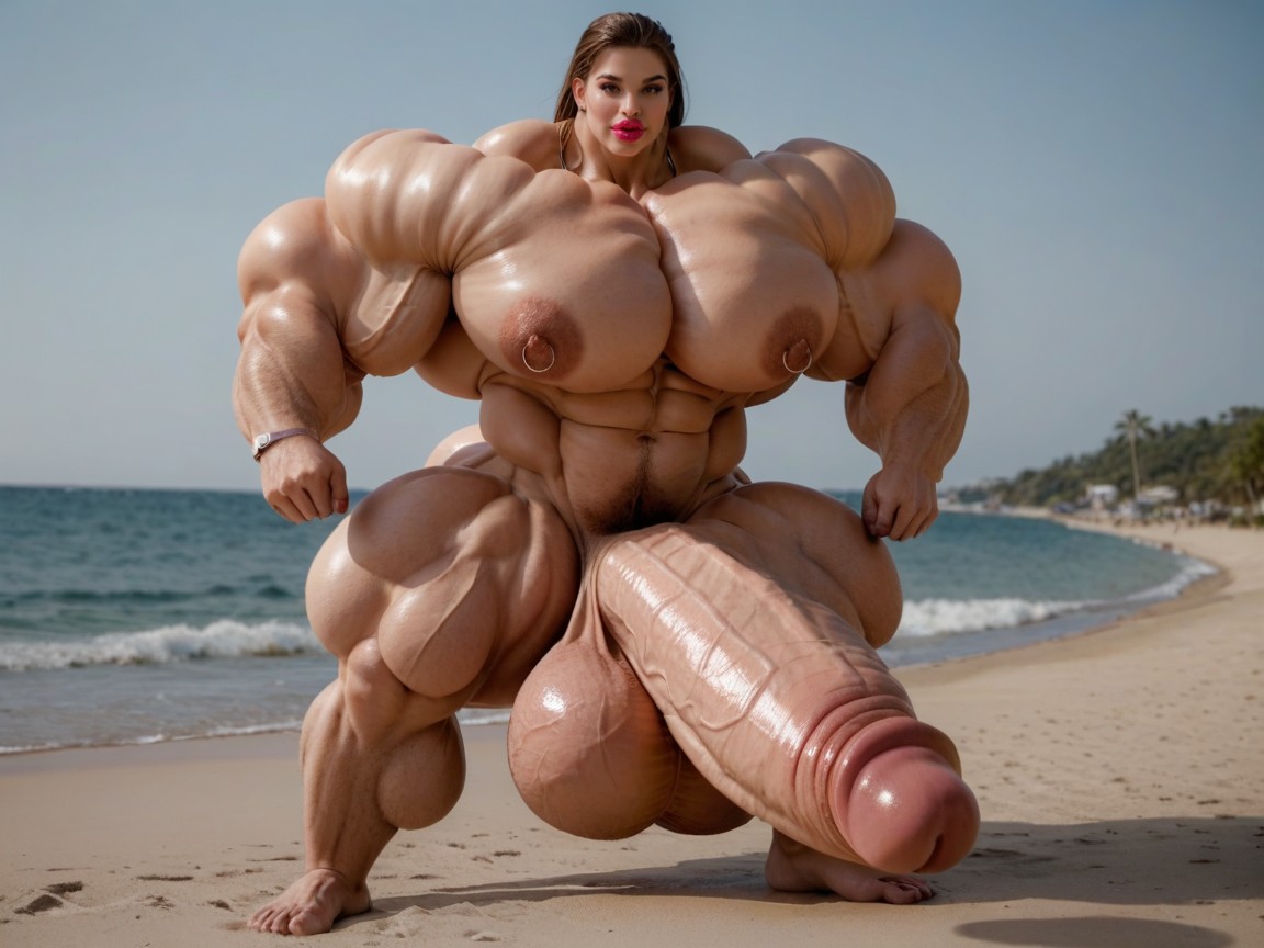 Penis Is Just Way Too Gigantic, Hyper Gigantic Massive Biceps, Hyper Long Penis Shemale AI Porn
