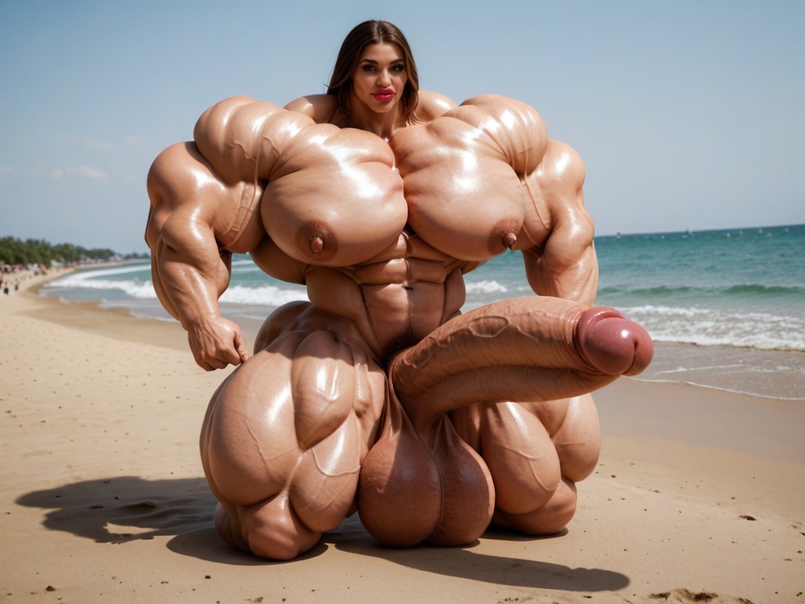 Hyper Gigantic Penis, Hyper Absurdly Oversized Gigantic Girthy Penis, Extremely Muscular Shemale AI Porn