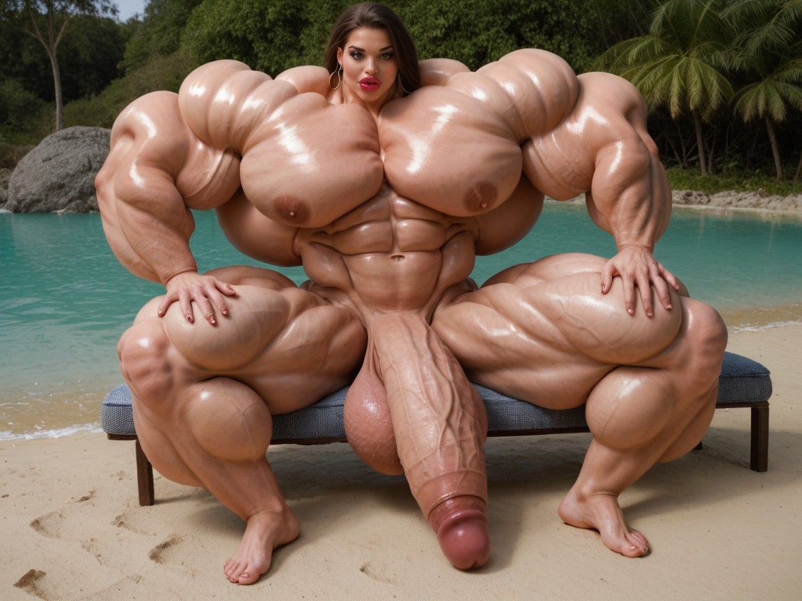 Balls Are Big Enough To Touch The Floor, Penis Is Just Way Too Gigantic, Hyper Gigantic Growing Shemale AI Porn