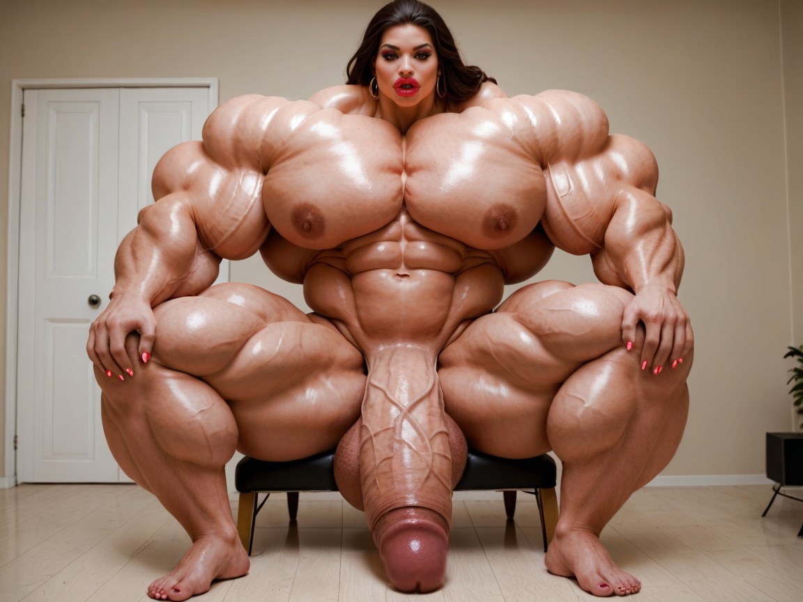 Hyper Absurdly Oversized Penis, Penis Bigger Than Body, Hyper Gigantic Massive Biceps Shemale AI Porn