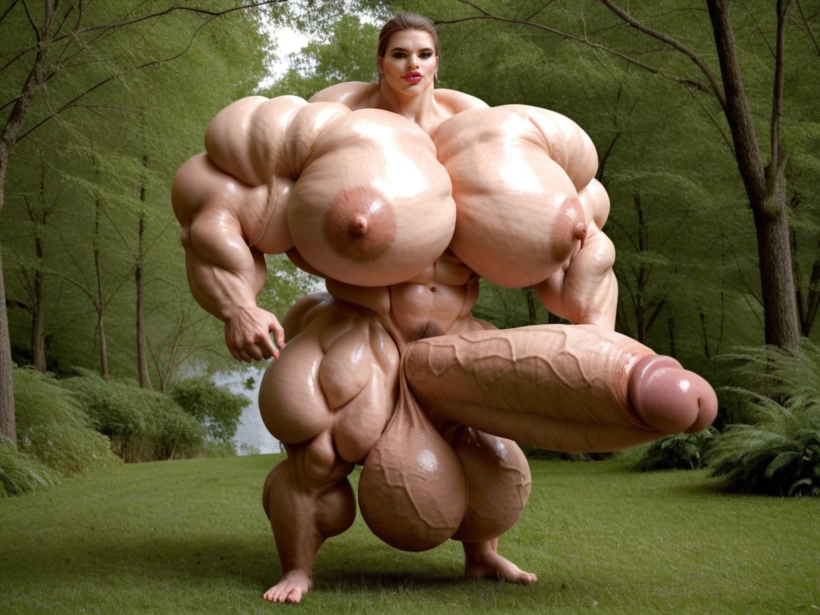 Pénis Plus Grand Que Le Corps, Cul Arrondi, Hyper Absurdly Gigantic Balls Porno IA transsexuelle