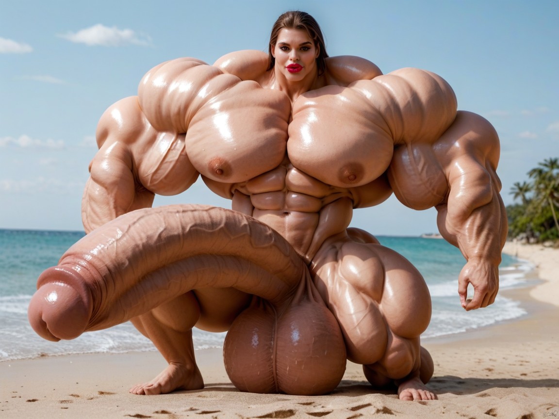 Naked, Hyper Absurdly Oversized Gigantic Girthy Penis, Penis Gigantic Then Torso Shemale AI Porn
