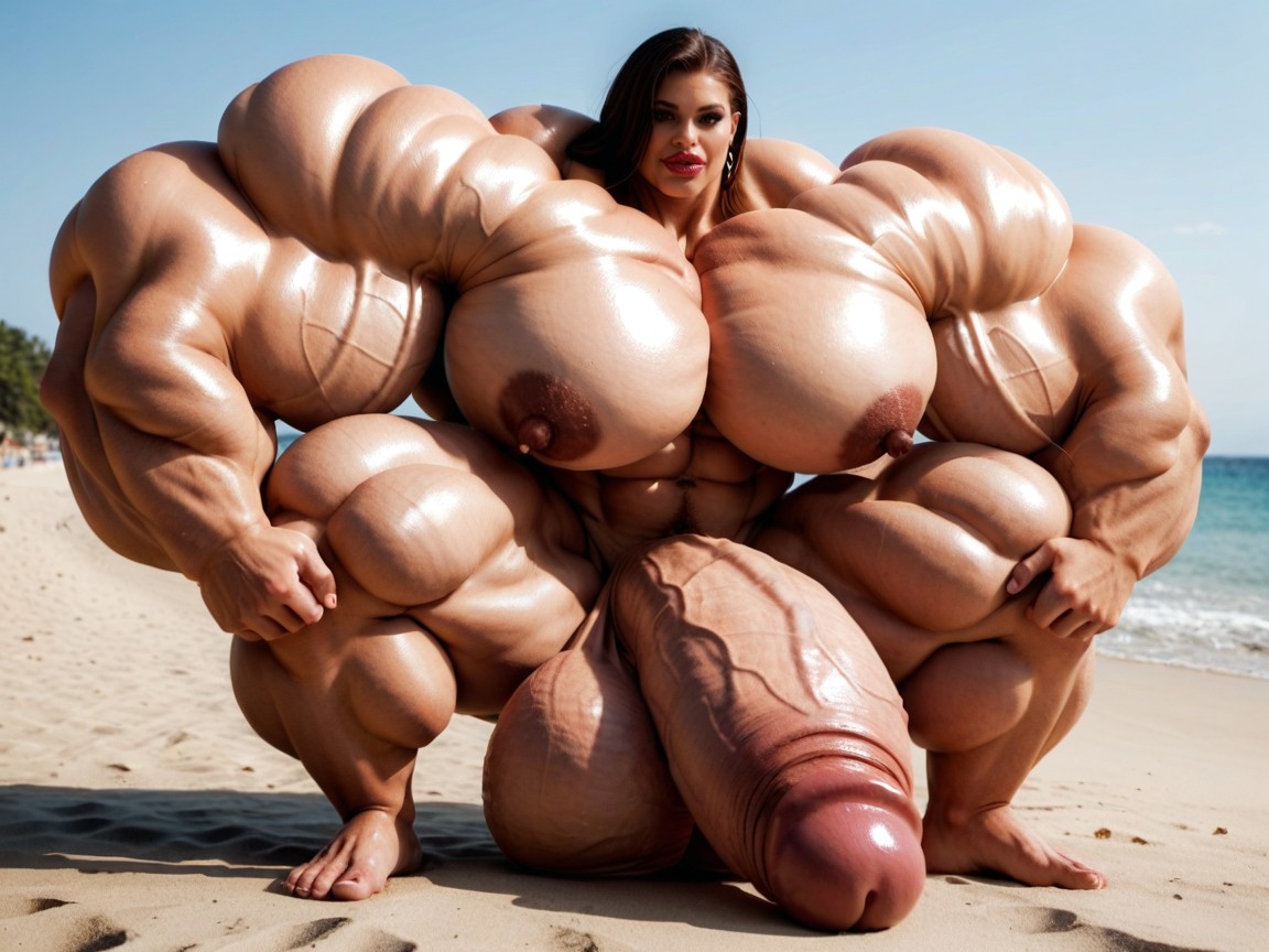 Hyper Gigantic Massive Penis, Full Body View, Hdr Shemale AI Porn