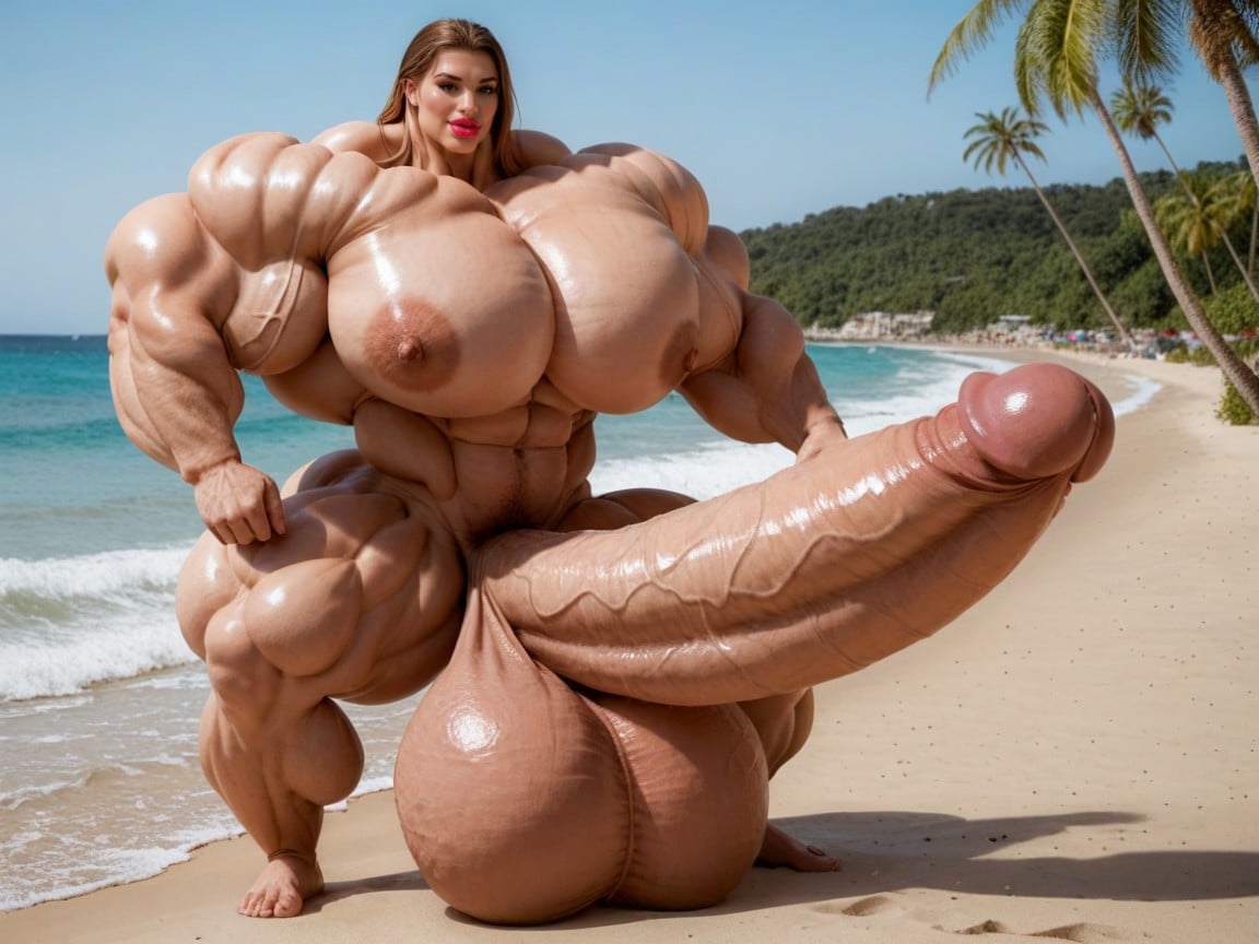 Hyper Gigantic Abs, Hyper Bimbo, Extremadamente Musculoso Porno shemale IA