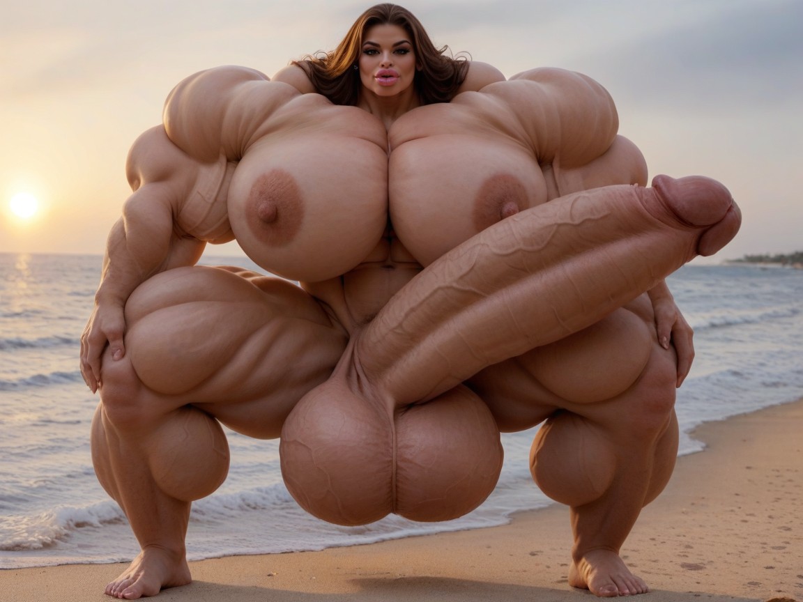 Extremely Muscular, Hyper Absurdly Oversized Gigantic Wides Penis, Balls Are Just Too Gigantic Shemale AI Porn