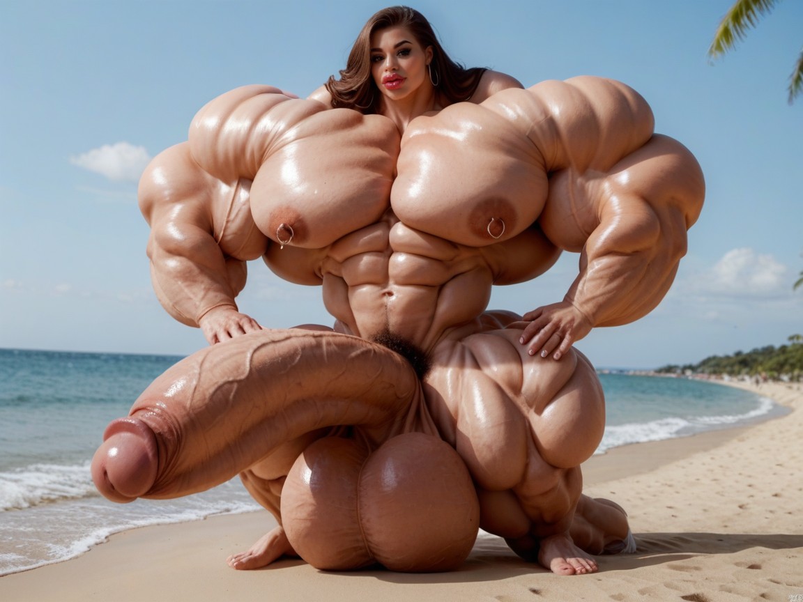 Penis Is Just Way Too Gigantic, Hyper Absurdly Oversized Gigantic Wides Penis, Full Body View Shemale AI Porn