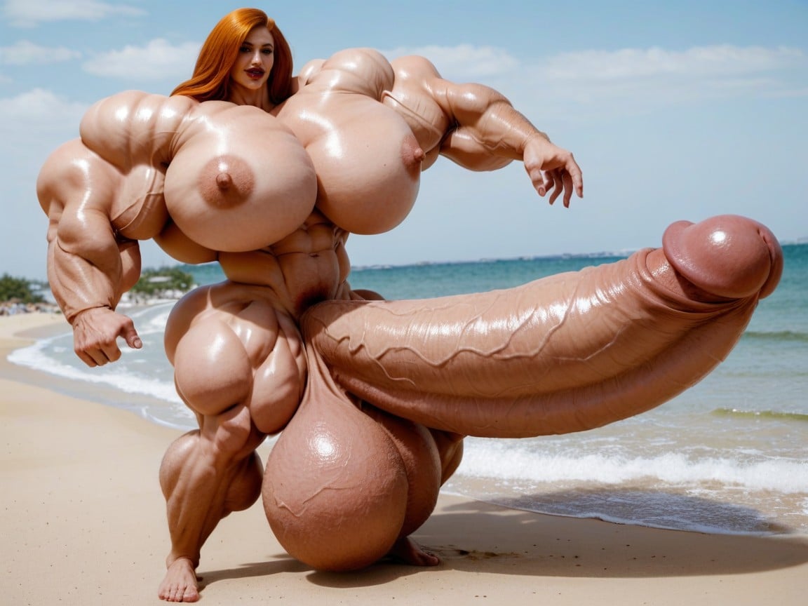 Hyper Bimbo, Hyper Gigantic Growing, Naked Shemale AI Porn