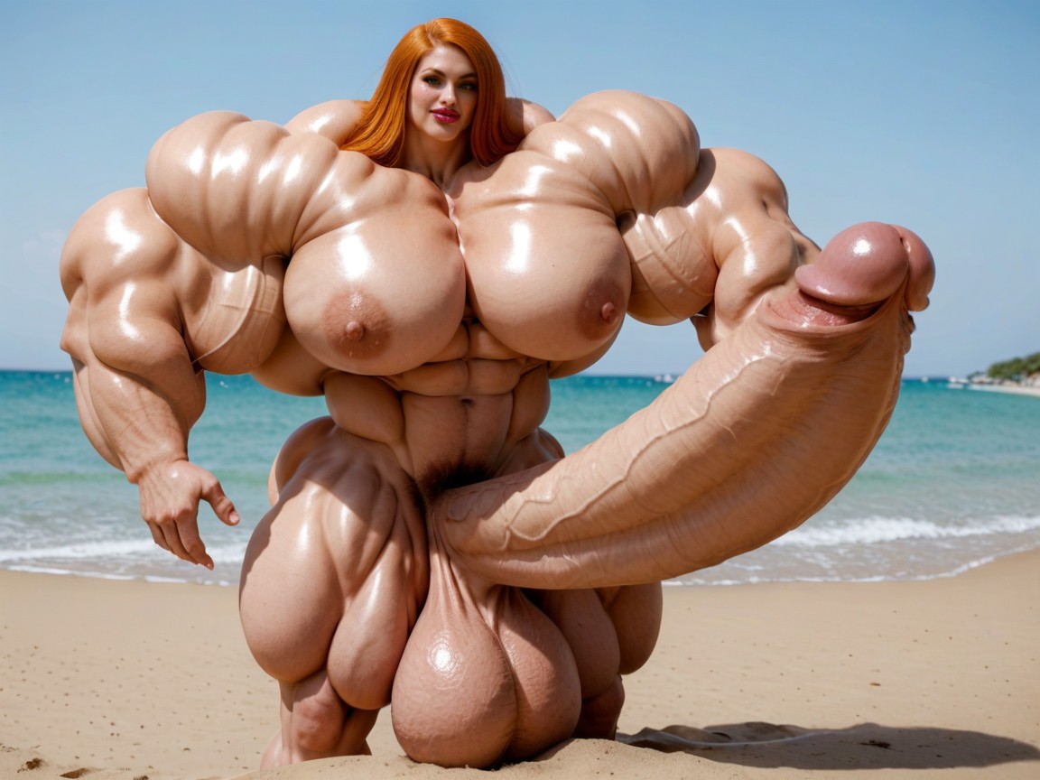 Cosplay, Hyper Absurdly Oversized Gigantic Massive Muscle, Hyper Gigantic Massive Balls Shemale AI Porn