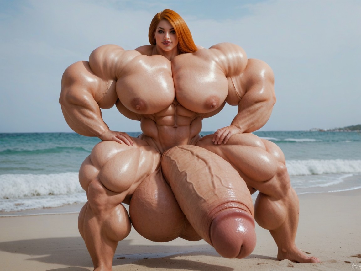 25+, Hyper Gigantic Biceps, Hyper Gigantic Massive Balls Shemale AI Porn