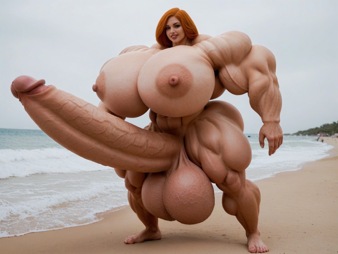 Hyper Gigantic Balls, Hyper Absurdly Oversized Muscle, Hyper Absurdly Gigantic Massive Muscle Shemale AI Porn