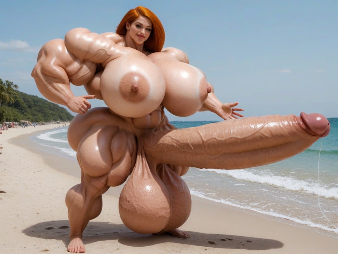 Hyper Absurdly Oversized Muscle, Hyper Gigantic Balls, Kim Possible Shemale AI Porn