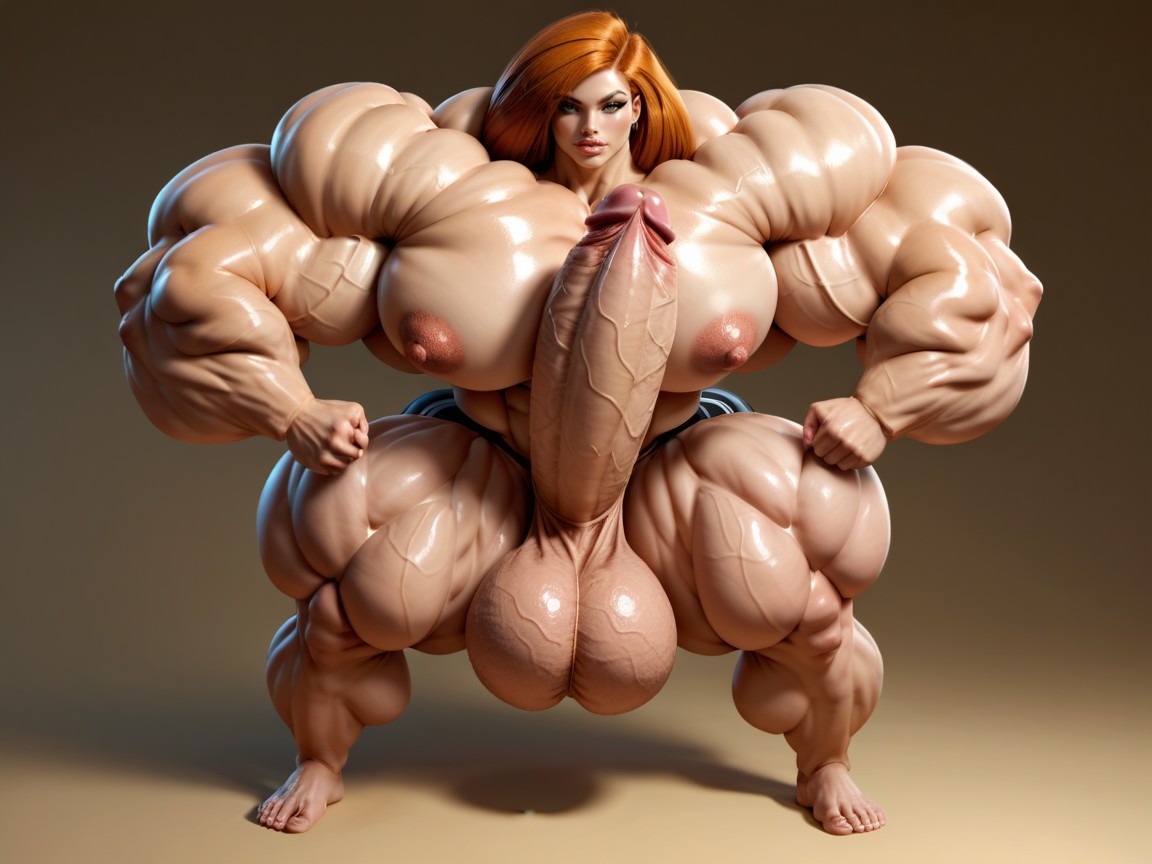 Hyper Lips, Penis Bigger Than Body, Ginger Shemale AI Porn