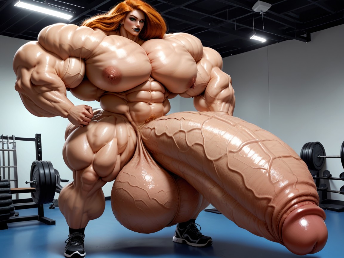 Hyper Absurdly Oversized Gigantic Massive Muscle, Penis Bigger Than Body, Hyper Gigantic Growing Shemale AI Porn