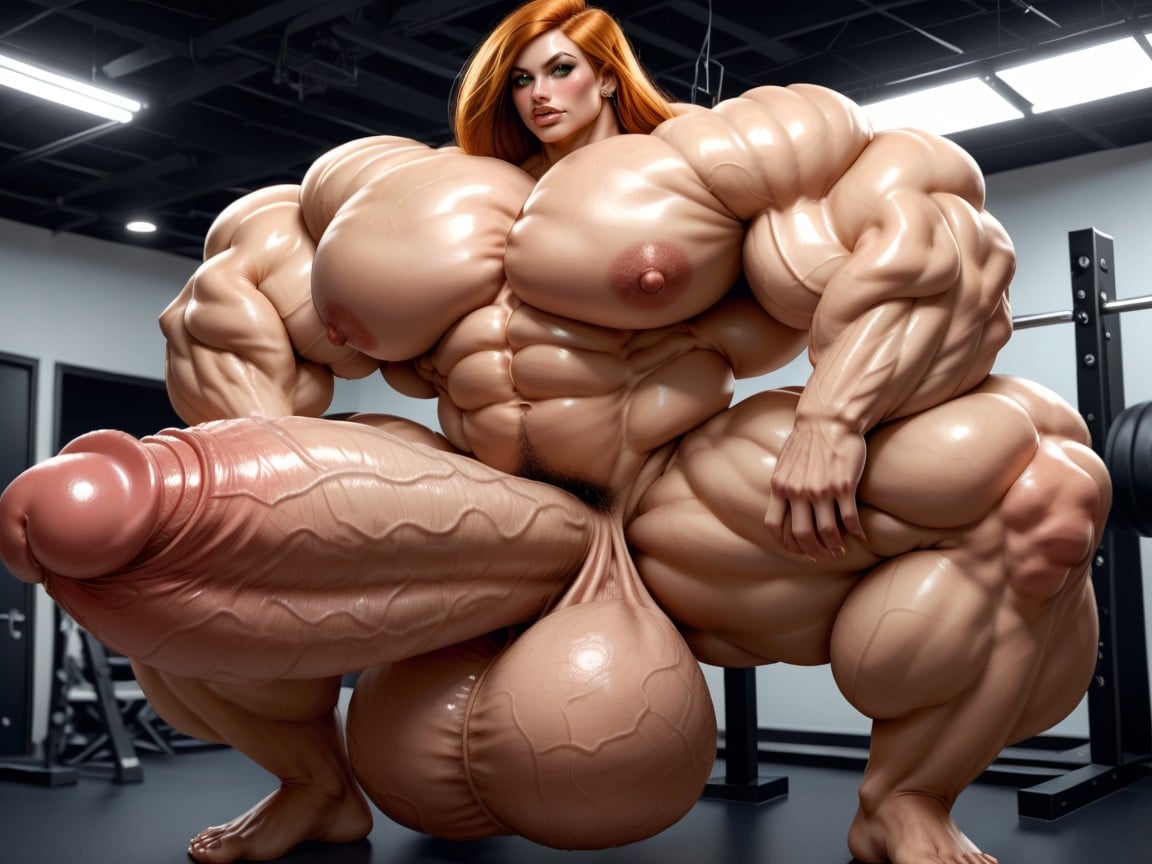 Penis Is Just Way Too Gigantic, Gorgeous Face, Giant Bulging Penis Shemale AI Porn