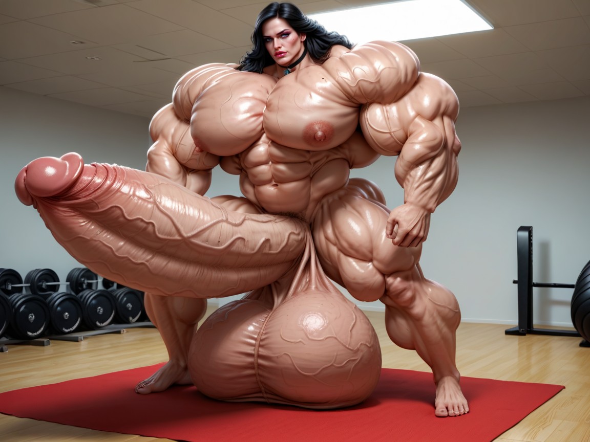 Rounded Ass, Hyper Long Penis, Penis Bigger Than Body Shemale AI Porn