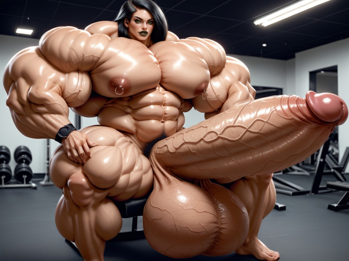 Hyper Absurdly Oversized Gigantic Massive Muscle, Hdr, Hyper Absurdly Gigantic Balls Shemale AI Porn