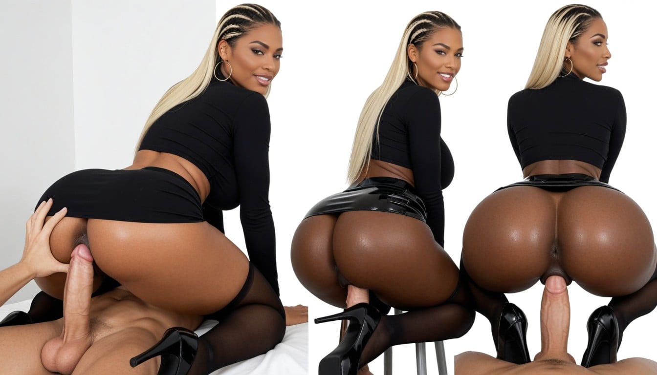 Pegging, Medium Hips, Blonde Hair Shemale AI Porn