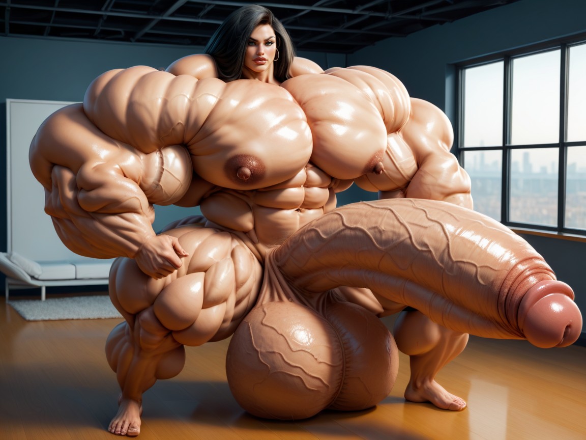 Hyper Absurdly Oversized Gigantic Massive Muscle, Hyper Absurdly Gigantic Balls, Kim Possible ニューハーフAIエロ