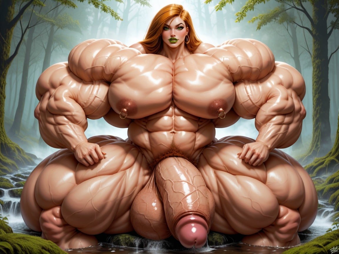 Giant Bulging Penis, Hyper Absurdly Gigantic Massive Muscle, Hyper Absurdly Oversized Muscle Shemale AI Porn