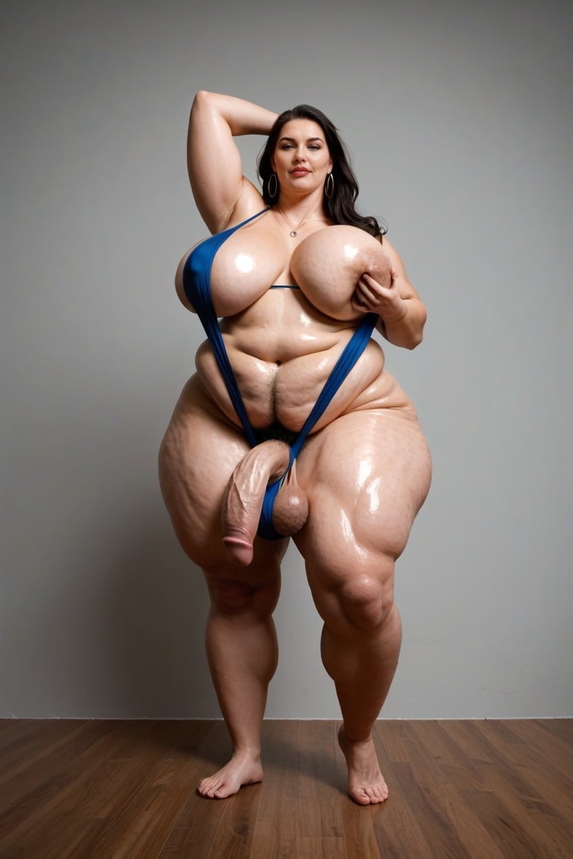Crotchless, Extremely Hairy Testicular Hyper Pubic Hair Covering Balls Long Ball Hair, Blue Eyes Shemale AI Porn
