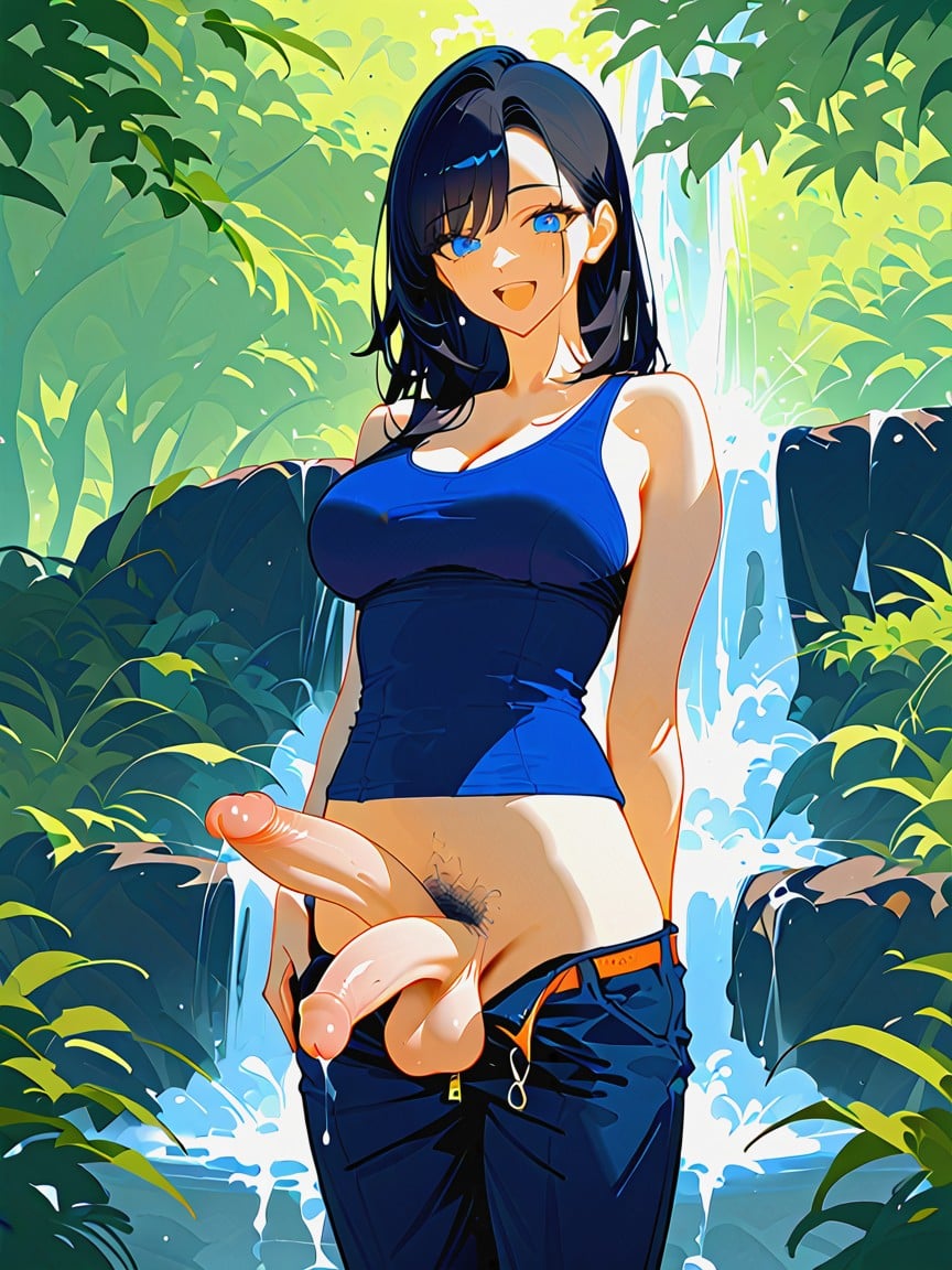 Multicock Futa, No Panties, Dual Penis Shemale AI Porn