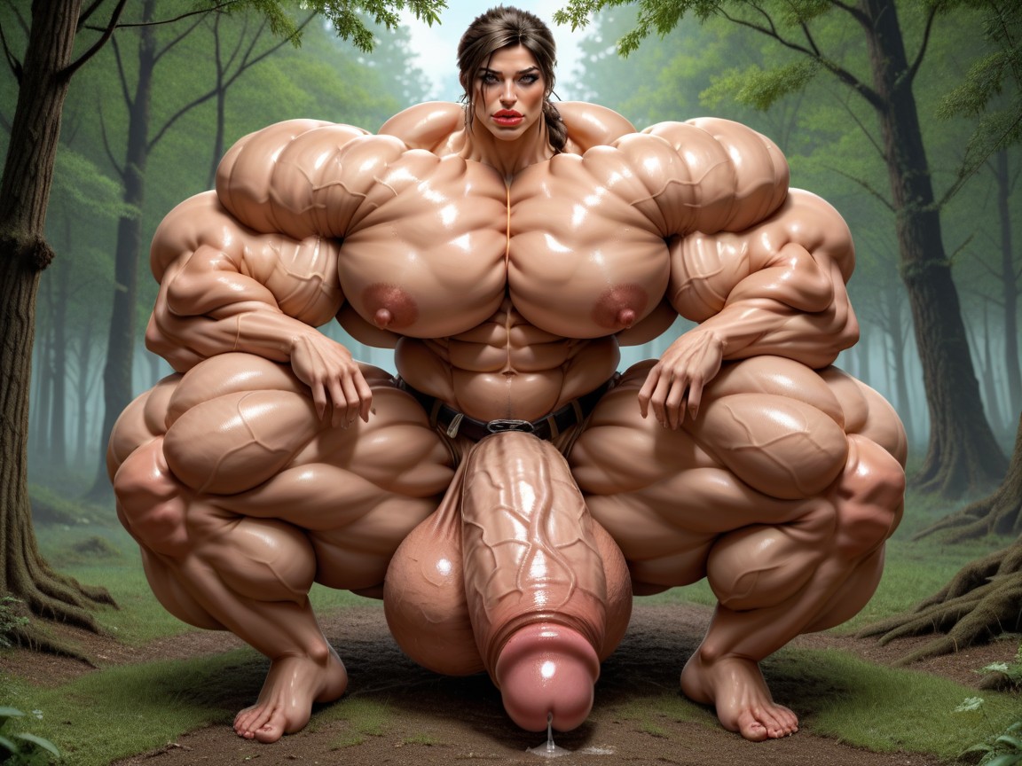 Penis Is Just Way Too Gigantic, Full Body View, Hyper Absurdly Oversized Muscle 人妖AI色情